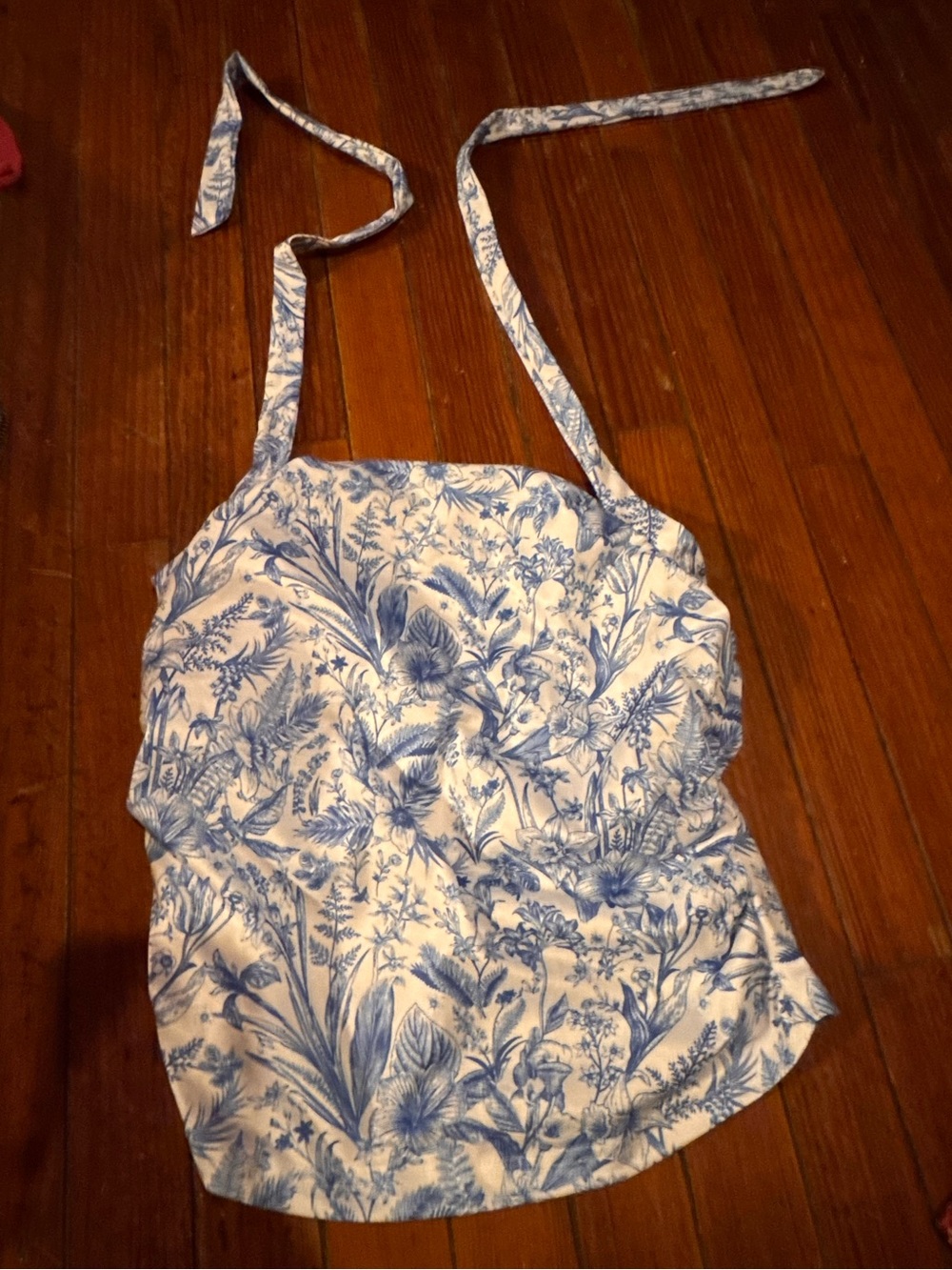 Blue & White Floral Halter Cami